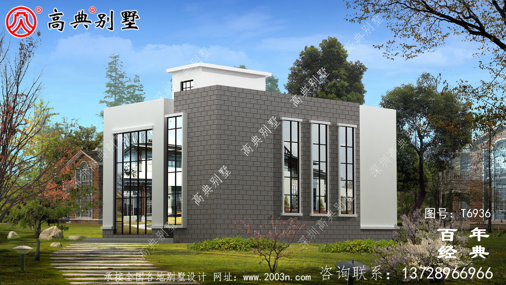現代風格兩層別墅設計圖紙_別墅設計圖