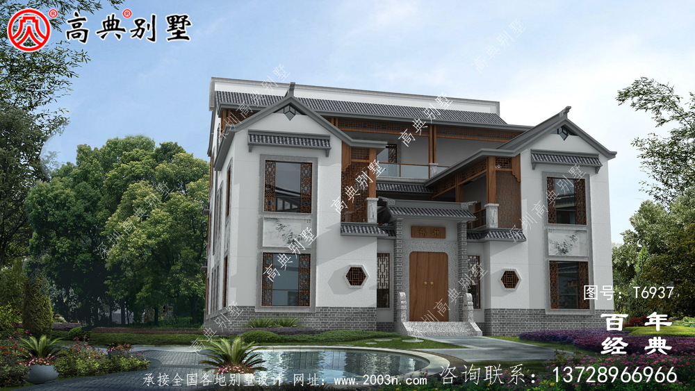 新中式實用三層鄉村建造房屋設計圖紙_鄉村別墅設計圖 新中式實用三層鄉村建造房屋設計圖紙_鄉村別墅設計圖
