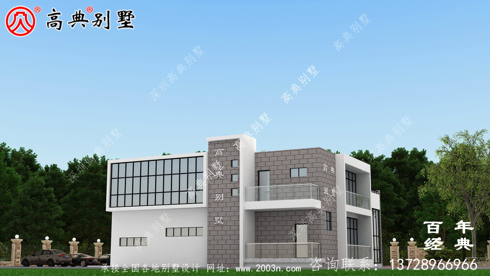 現(xiàn)代兩層別墅外觀設(shè)計圖_農(nóng)村別墅設(shè)計圖