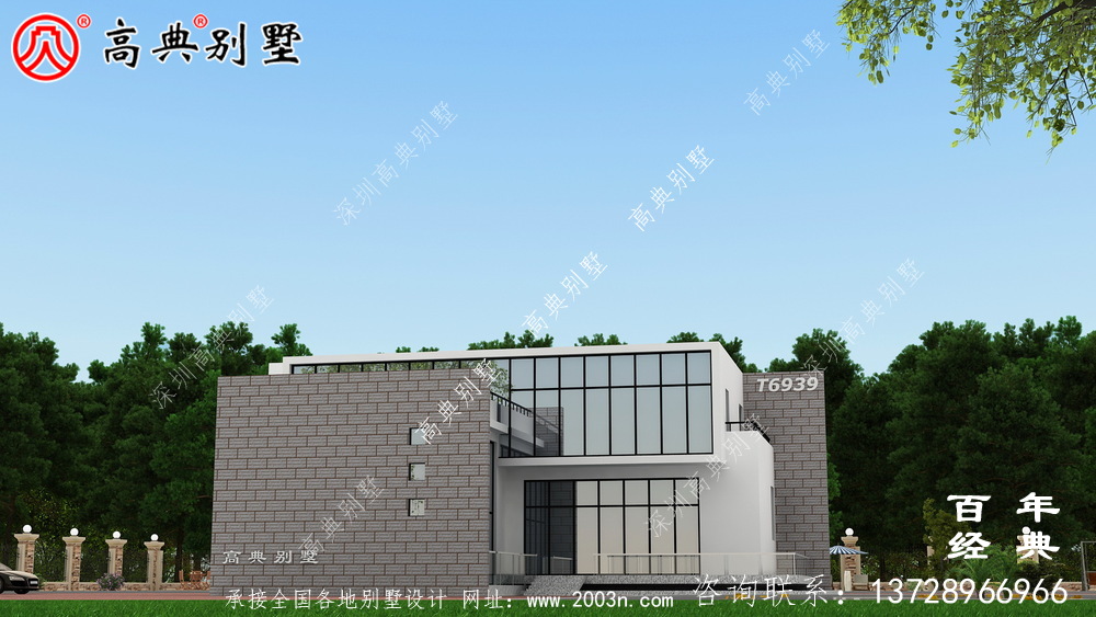 現(xiàn)代兩層別墅外觀設(shè)計圖_農(nóng)村別墅設(shè)計圖