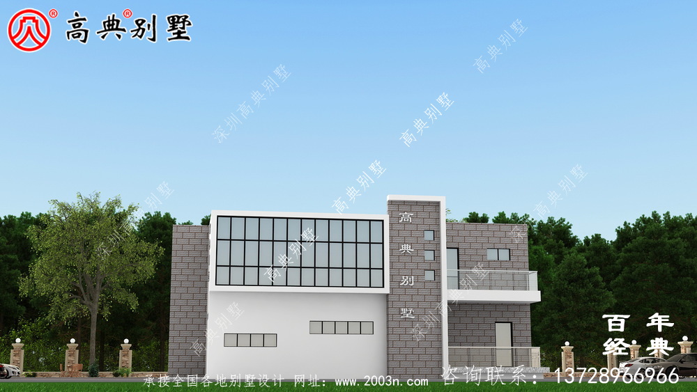 現(xiàn)代兩層別墅外觀設(shè)計圖_農(nóng)村別墅設(shè)計圖