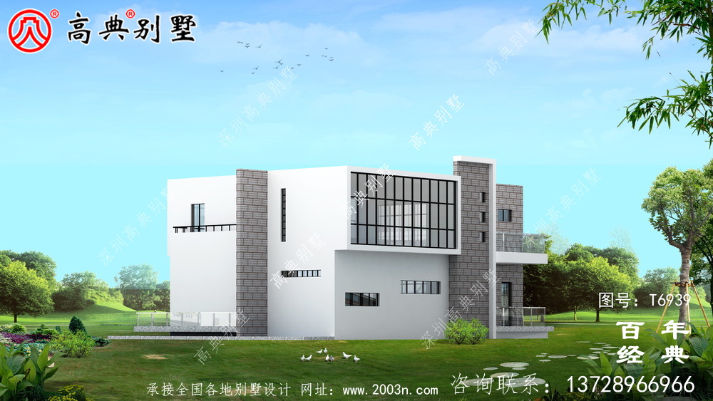 現(xiàn)代兩層別墅外觀設(shè)計圖_農(nóng)村別墅設(shè)計圖