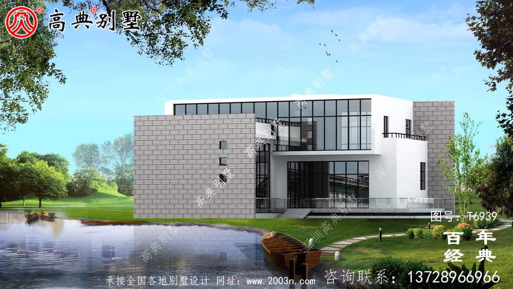 現(xiàn)代兩層別墅外觀設(shè)計圖_農(nóng)村別墅設(shè)計圖