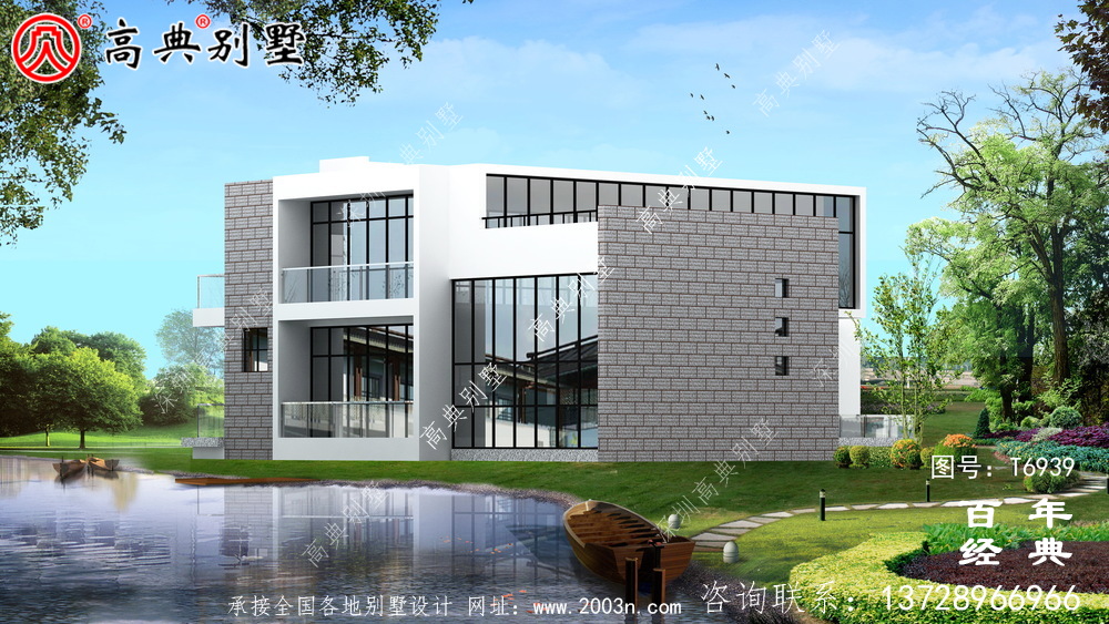 現(xiàn)代兩層別墅外觀設(shè)計圖_農(nóng)村別墅設(shè)計圖