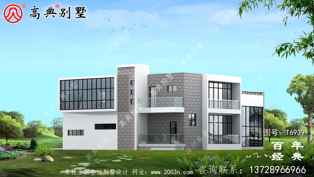 現(xiàn)代兩層別墅外觀設(shè)計圖_農(nóng)村別墅設(shè)計圖