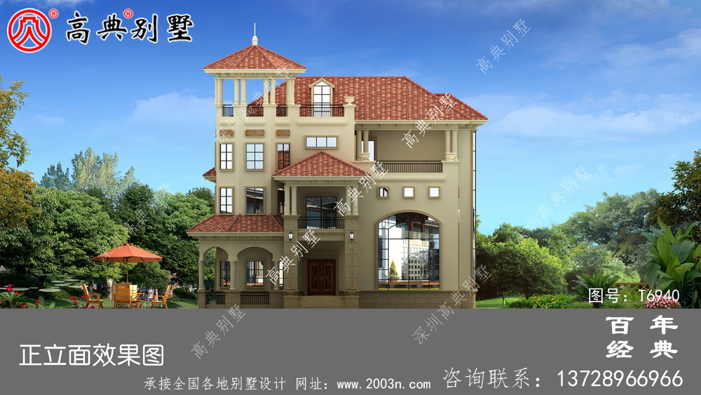 三層歐式復式別墅設計圖_農村別墅設計圖