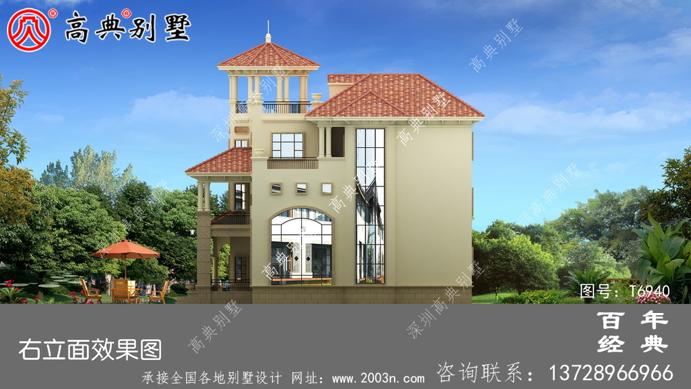 三層歐式復式別墅設計圖_農村別墅設計圖