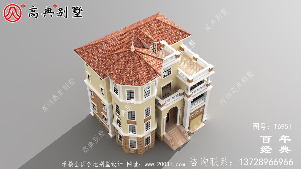四層帶車庫農村自建房屋效果圖_農村別墅設計圖