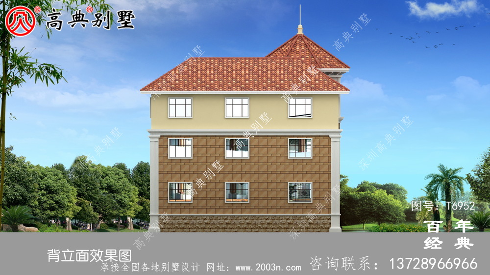新歐式三層別墅設計效果圖及施工圖_農村別墅設計圖紙