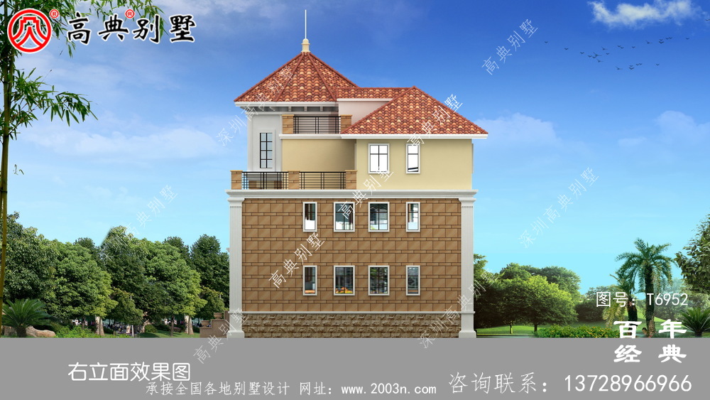 新歐式三層別墅設計效果圖及施工圖_農村別墅設計圖紙