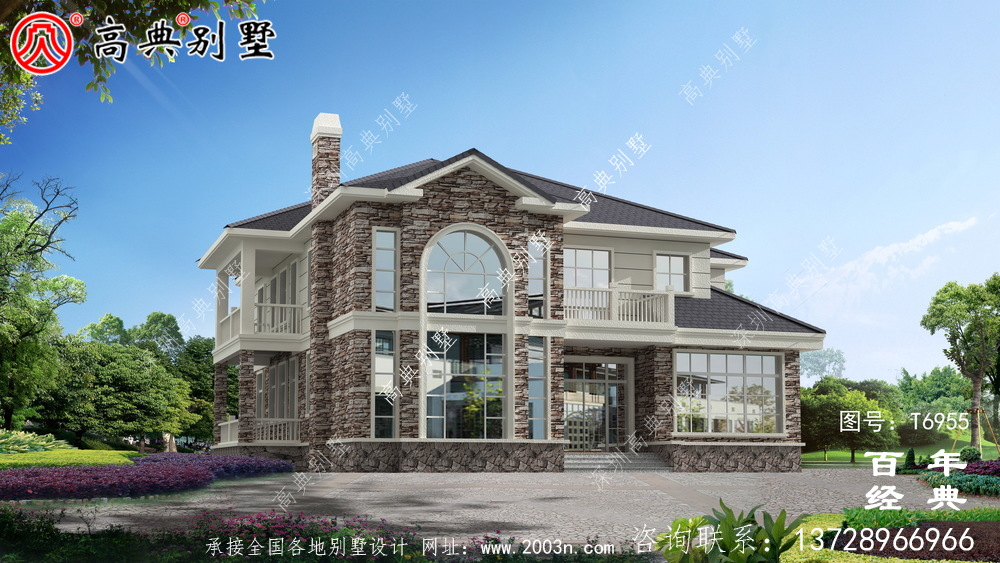 歐式二層農村別墅設計圖_農村小別墅設計圖