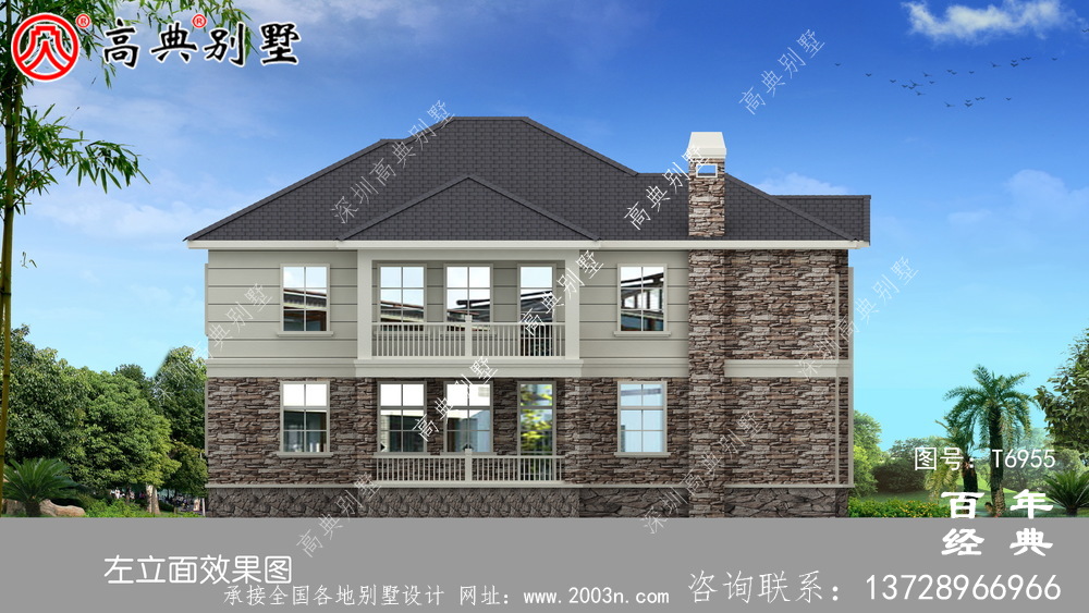 歐式二層農村別墅設計圖_農村小別墅設計圖