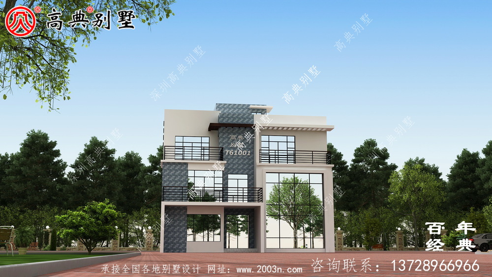 現代復式三層別墅_農村三層自建房設計圖 現代復式三層別墅_農村三層自建房設計圖