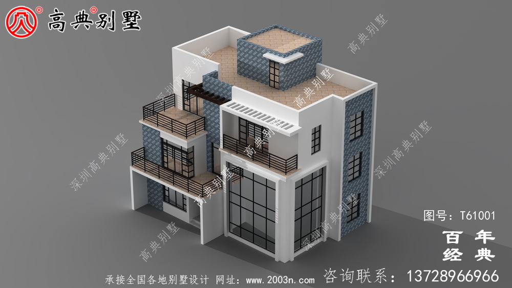 現代復式三層別墅_農村三層自建房設計圖