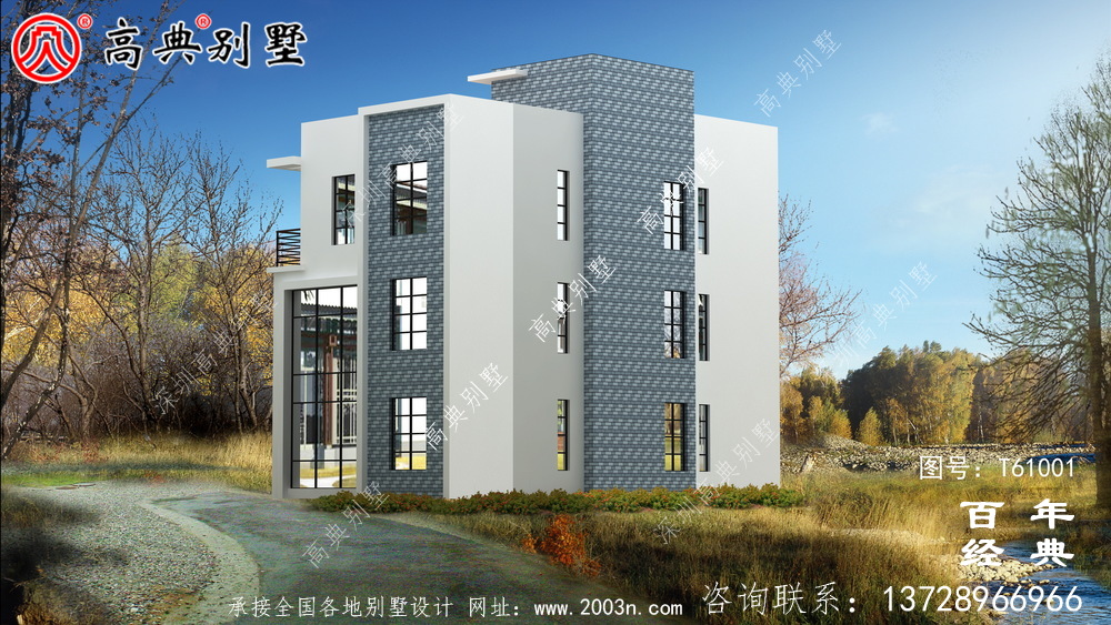 現代復式三層別墅_農村三層自建房設計圖