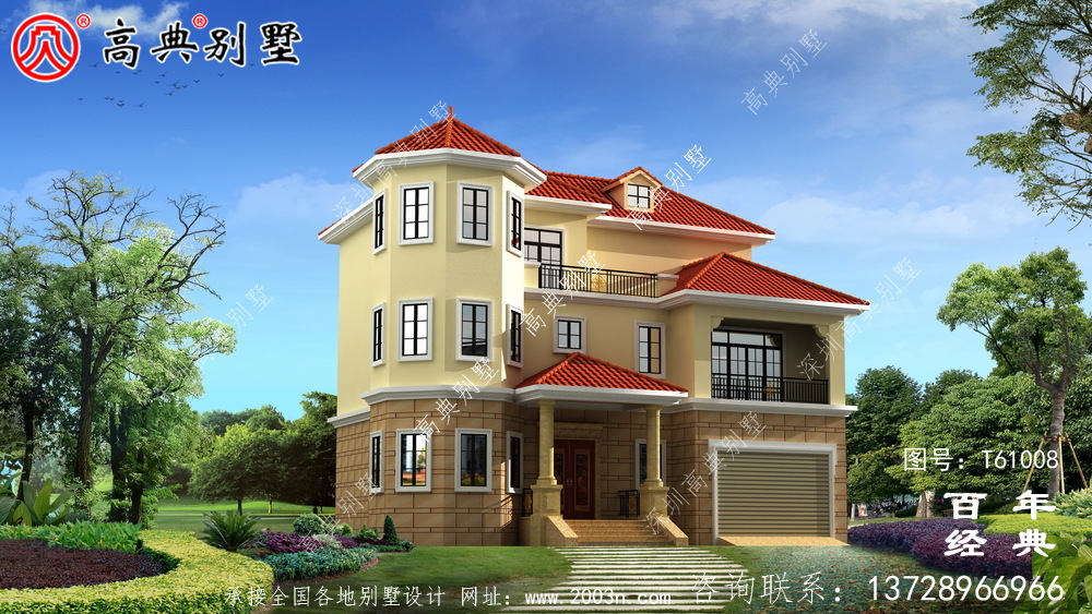 新歐式古典三層帶車庫別墅裝修效果圖及施工圖紙_鄉(xiāng)村三層別墅設(shè)計圖紙