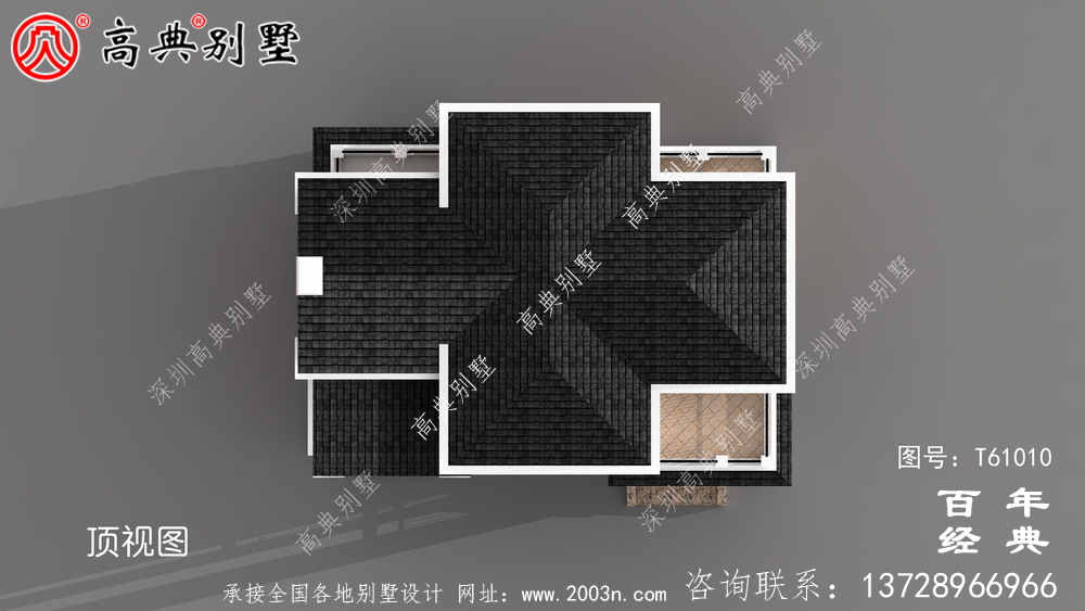 新農村三層帶陽臺復式別墅圖紙及效果圖_三層自建房設計圖