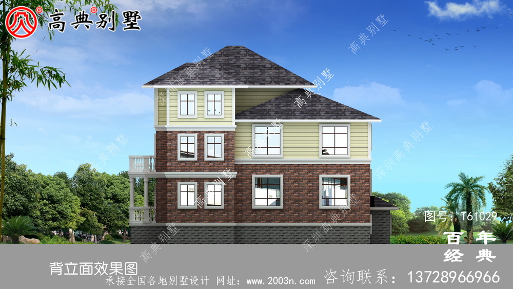 三層帶車庫簡歐別墅設計圖紙_農村三層別墅圖紙