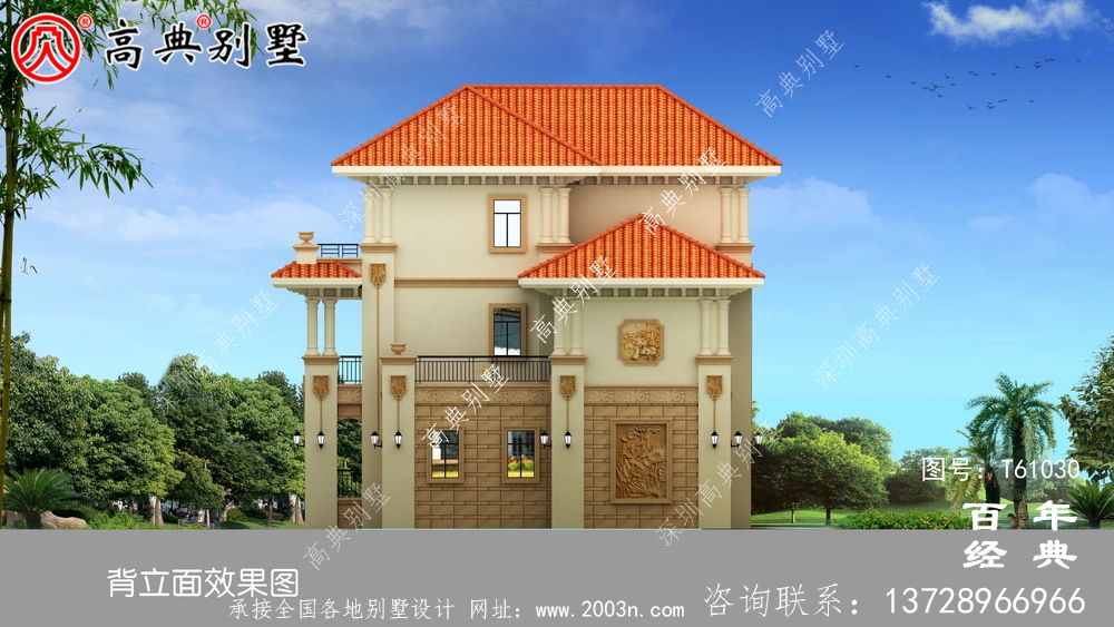 漂亮復式三層簡歐別墅設計圖紙施工圖_農村三層別墅設計