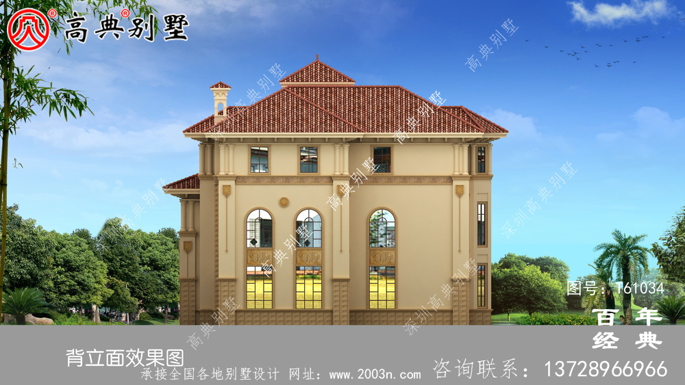 豪華三層簡歐別墅設計圖紙施工圖及效果圖_農村三層別墅設計