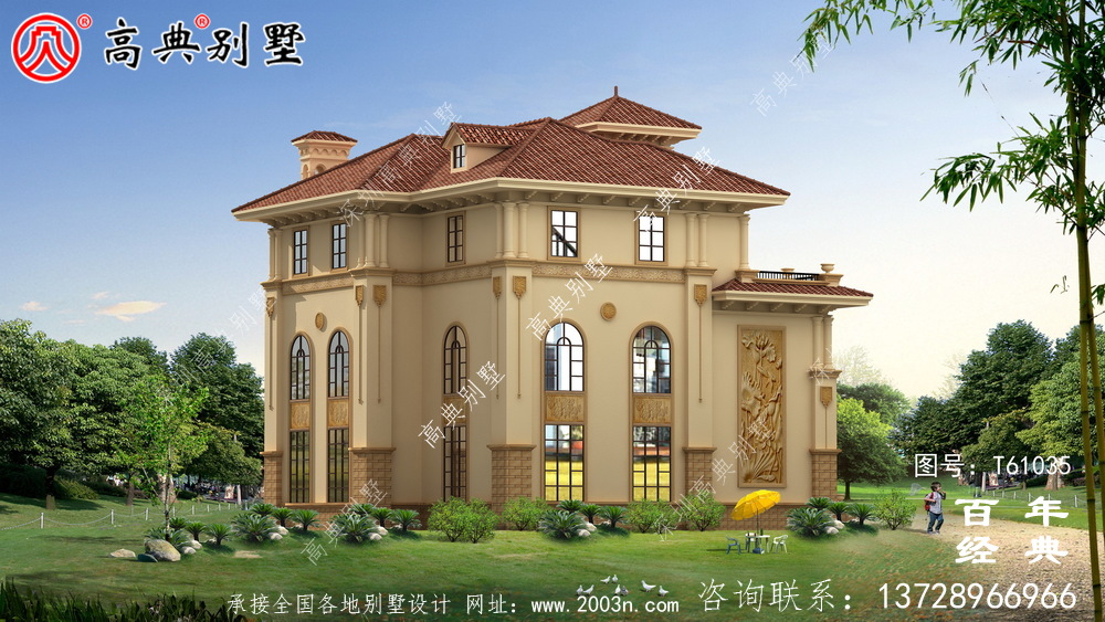三層復式簡歐別墅設計圖紙施工圖及效果圖_農村三層別墅設計