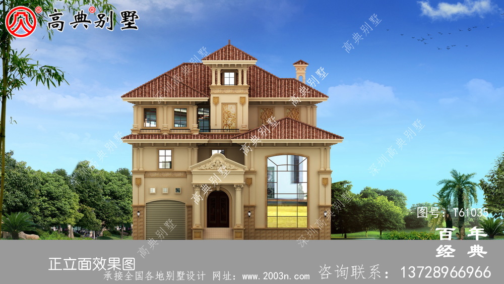 三層復式簡歐別墅設計圖紙施工圖及效果圖_農村三層別墅設計