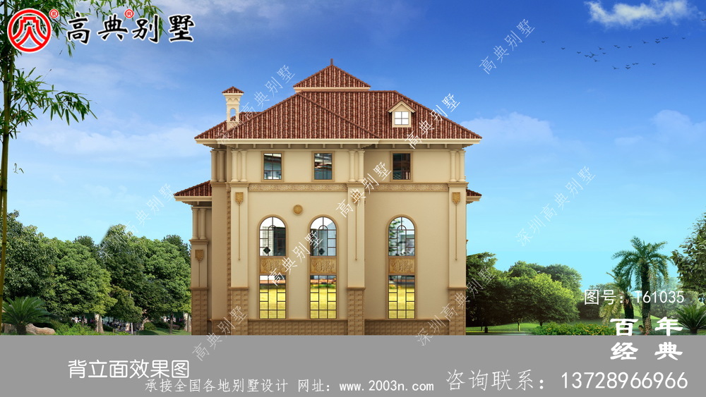 三層復式簡歐別墅設計圖紙施工圖及效果圖_農村三層別墅設計
