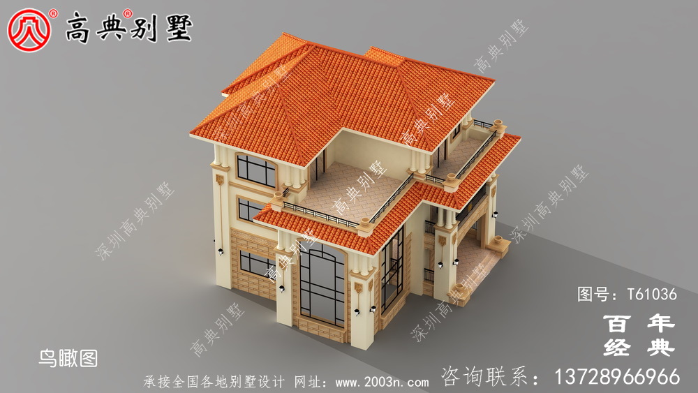 復式三層簡歐別墅設計圖紙及效果圖_農村三層別墅設計