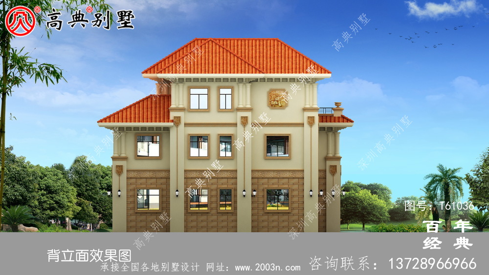 復式三層簡歐別墅設計圖紙及效果圖_農村三層別墅設計