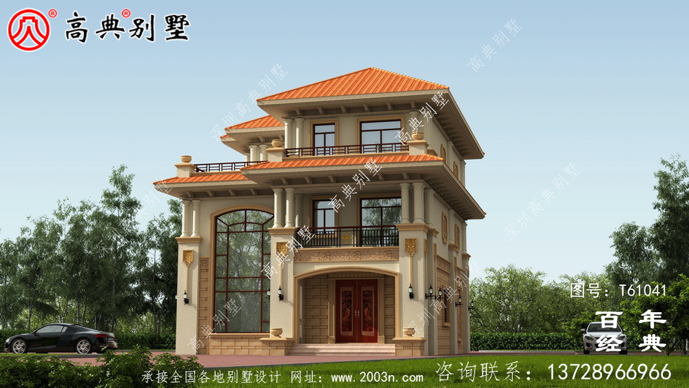 豪華復式三層歐式別墅效果圖_農村三層別墅設計圖紙