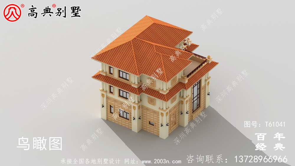 豪華復式三層歐式別墅效果圖_農村三層別墅設計圖紙