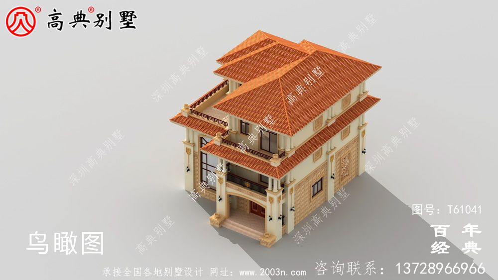 豪華復式三層歐式別墅效果圖_農村三層別墅設計圖紙