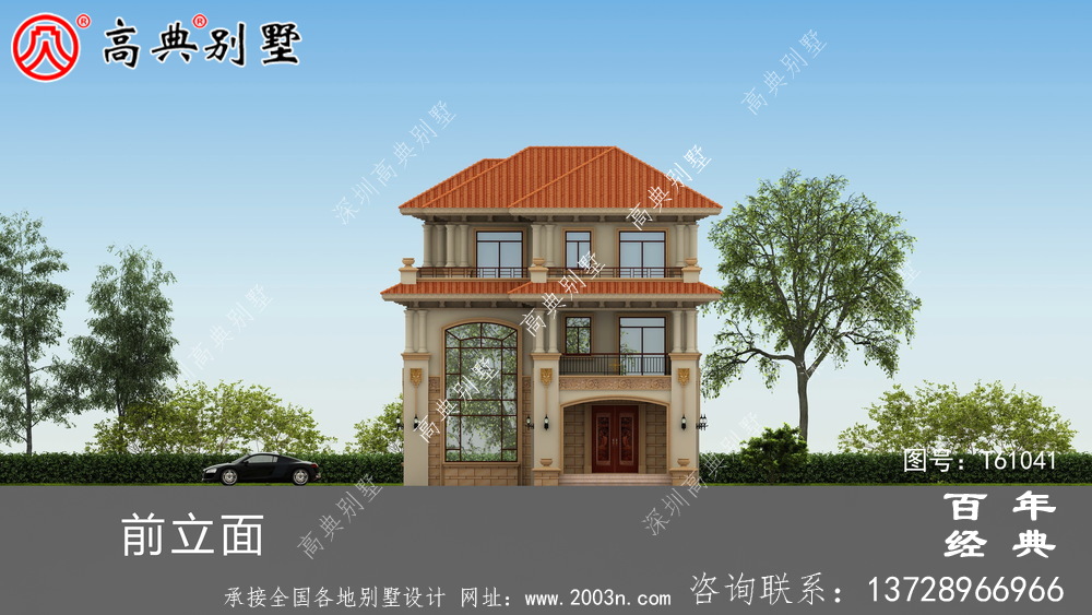 豪華復式三層歐式別墅效果圖_農村三層別墅設計圖紙