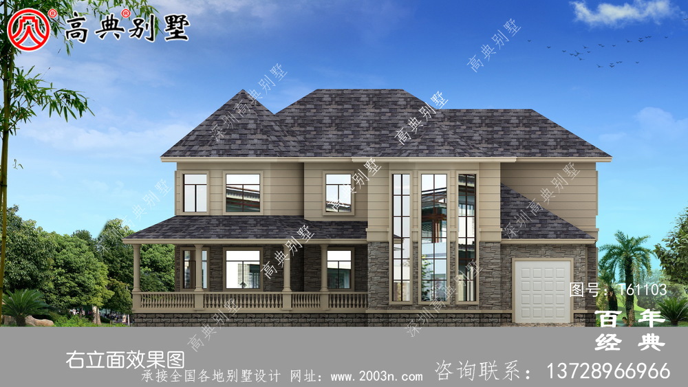 農村兩層歐式別墅效果圖_農村三層別墅施工圖