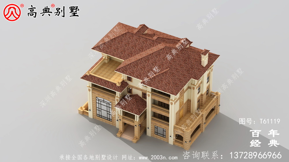 復式四層歐式別墅設計圖紙與效果圖大全_農村四層別墅設計