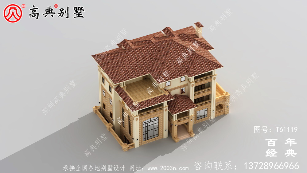 復式四層歐式別墅設計圖紙與效果圖大全_農村四層別墅設計