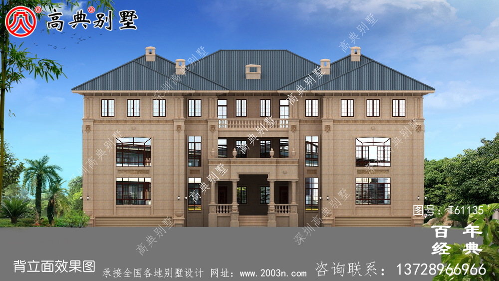 大型三層雙拼別墅設計圖紙及效果圖_農村三層房屋設計