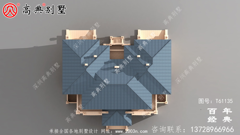 大型三層雙拼別墅設計圖紙及效果圖_農村三層房屋設計