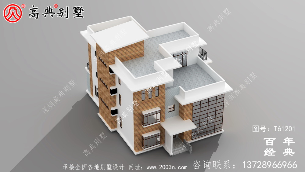 現代簡約四層別墅效果圖_農村四層別墅設計
