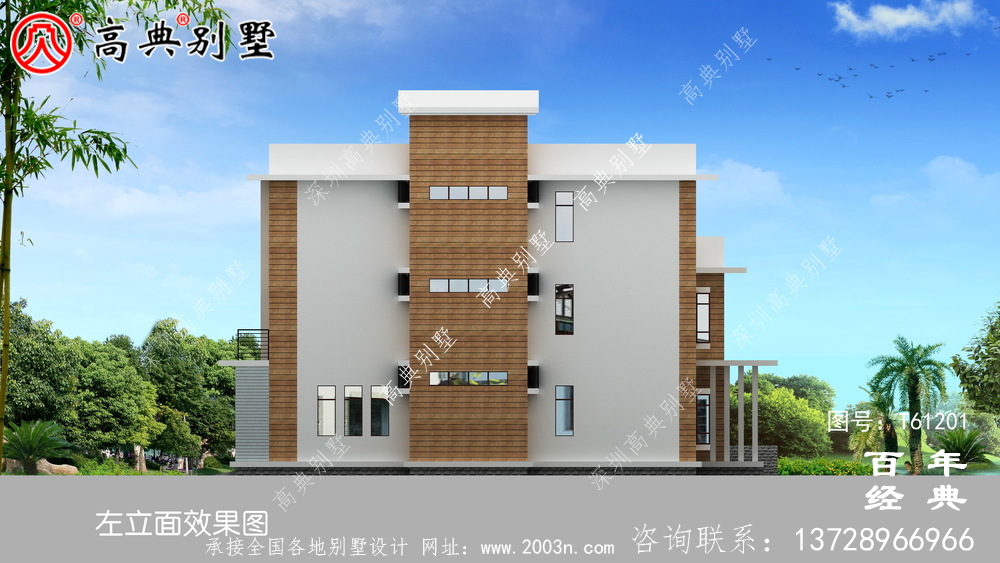 現代簡約四層別墅效果圖_農村四層別墅設計