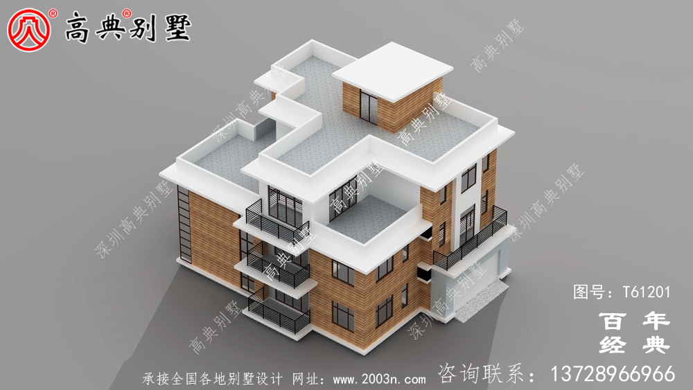 現代簡約四層別墅效果圖_農村四層別墅設計
