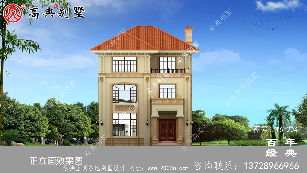 歐式三層帶露臺(tái)自建房別墅設(shè)計(jì)圖紙_農(nóng)村三層房屋設(shè)計(jì)
