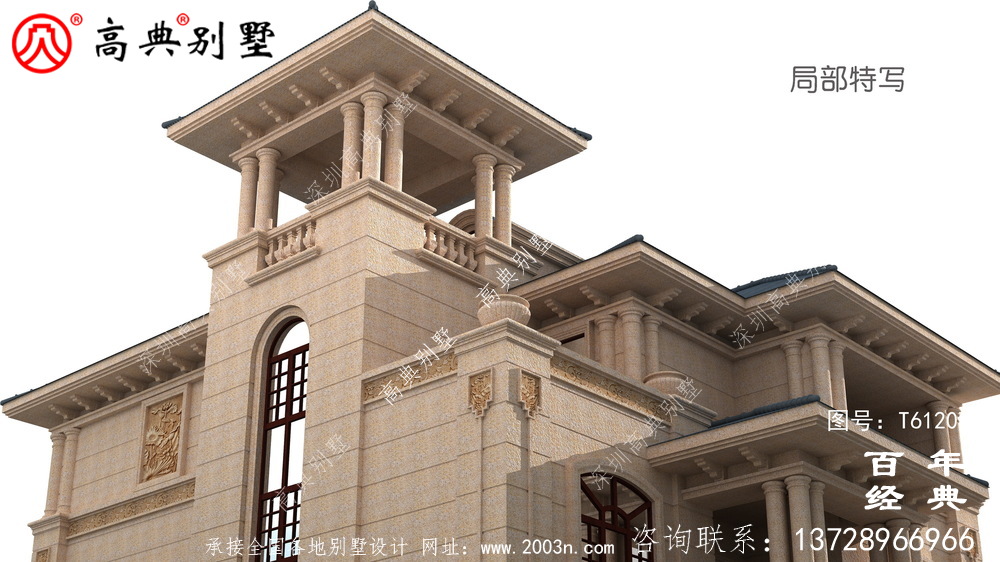 三層帶露臺小別墅設計施工圖紙及效果圖_農村房屋設計圖紙