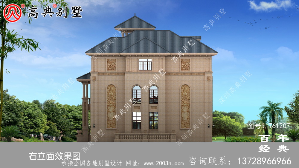 三層帶露臺小別墅設計施工圖紙及效果圖_農村房屋設計圖紙