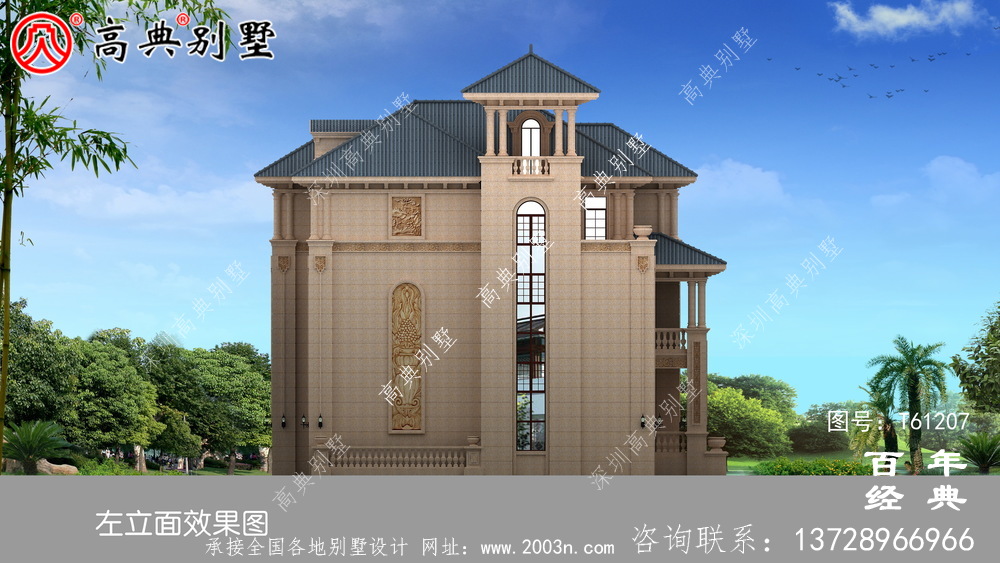 三層帶露臺小別墅設計施工圖紙及效果圖_農村房屋設計圖紙
