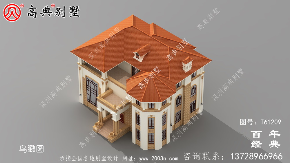 農村三層自建豪華別墅效果圖_農村房屋設計圖紙