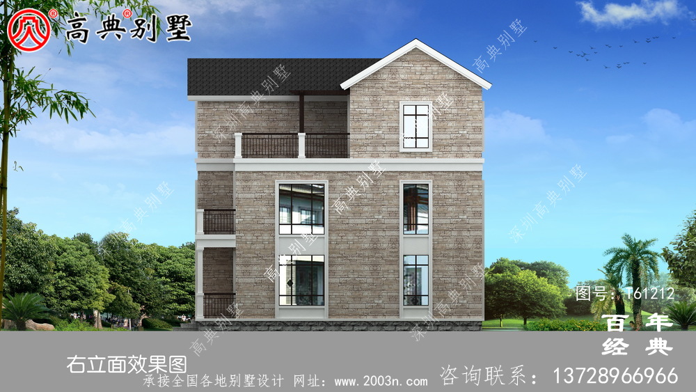 三層農村自建房別墅設計圖紙_農村三層房屋設計