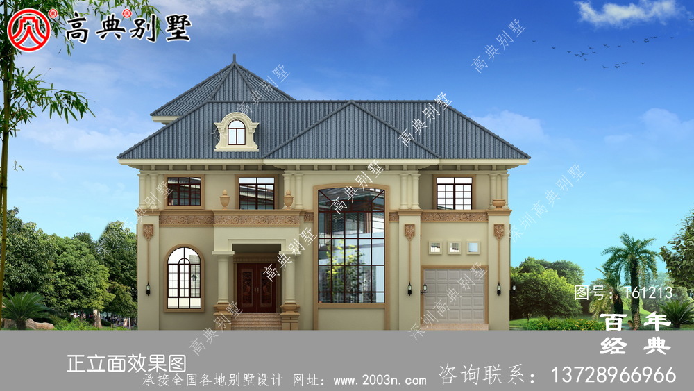 歐式二層帶露臺別墅設計圖及施工圖_農村兩層別墅設計圖
