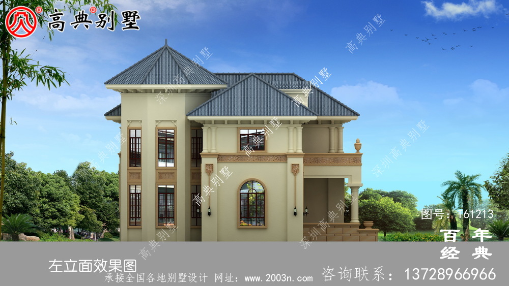 歐式二層帶露臺別墅設計圖及施工圖_農村兩層別墅設計圖