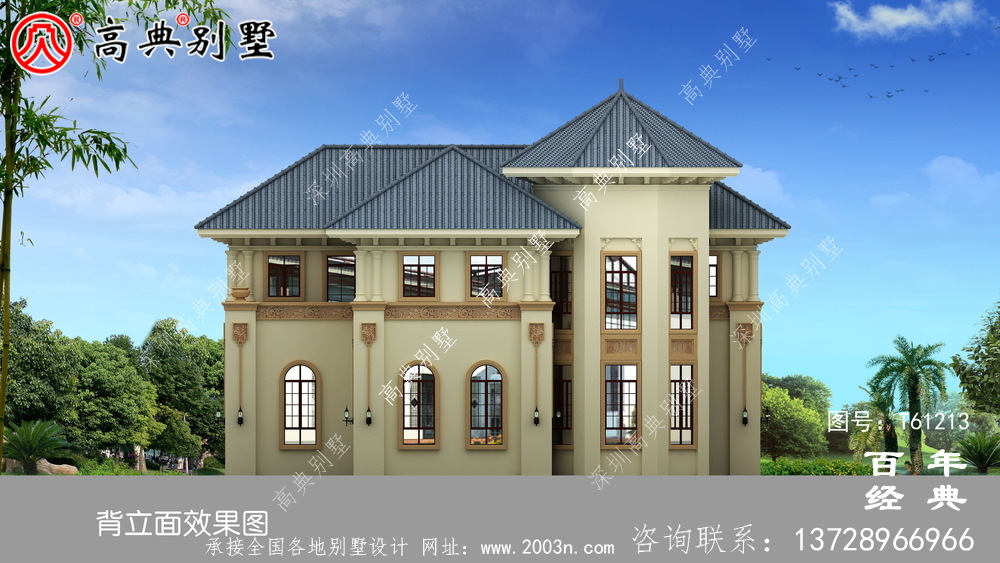 歐式二層帶露臺別墅設計圖及施工圖_農村兩層別墅設計圖